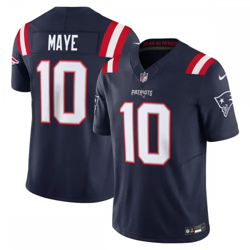 Drake Maye New England Patriots Camiseta Limitada Nike Vapor F.U.S.E. - Azul Marino