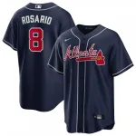 Camisa de jogador Eddie Rosario dos Atlanta Braves, edição alternativa para fãs da Nike - Azul-marinho Eddie Rosario Atlanta Braves Nike Alternate Fan edition Player Jersey – Navy