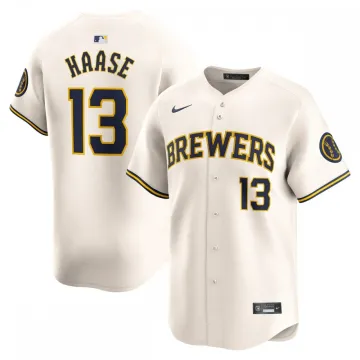 Maglia da giocatore Nike Home Limited di Eric Haase dei Milwaukee Brewers - Colore crema