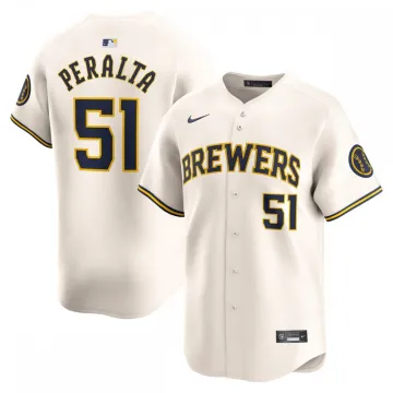 Freddy Peralta Milwaukee Brewers Nike Home Maglia Giocatore Limitata - Crema