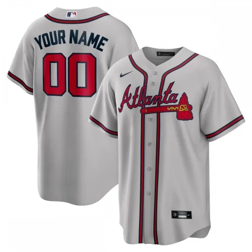 Atlanta Braves Nike Road Custom Fan jersey - Gray