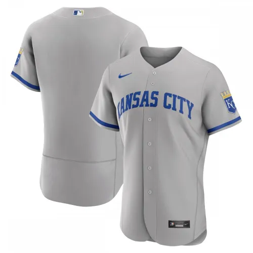 Camisola autêntica de estrada Nike 2022 dos Kansas City Royals - Cinzento