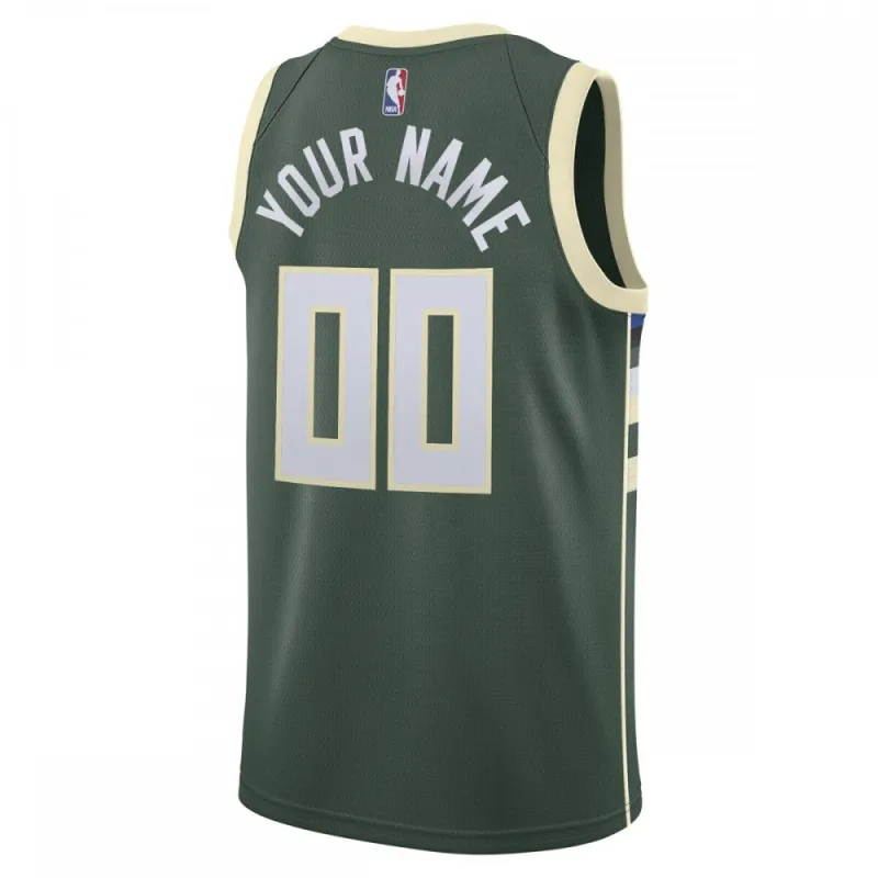 Milwaukee Bucks Nike Swingman Custom Jersey Green – Icon Edition