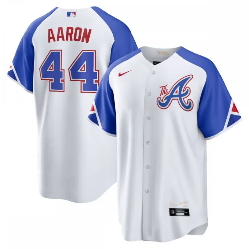 Hank Aaron Atlanta Braves Nike 2023 City Connect Fan edition Player Jersey – White