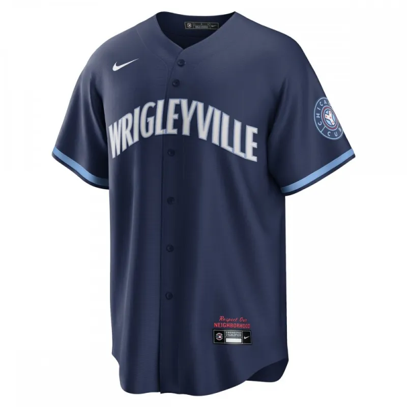 Ian Happ Chicago Cubs Nike 2021 City Connect Fan edition Player Jersey – Navy