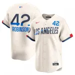 Maillot de joueur Nike City Connect Limited 2024 de Jackie Robinson, Los Angeles Dodgers - Crème Jackie Robinson Los Angeles Dodgers Nike 2024 City Connect Limited Player Jersey - Cream