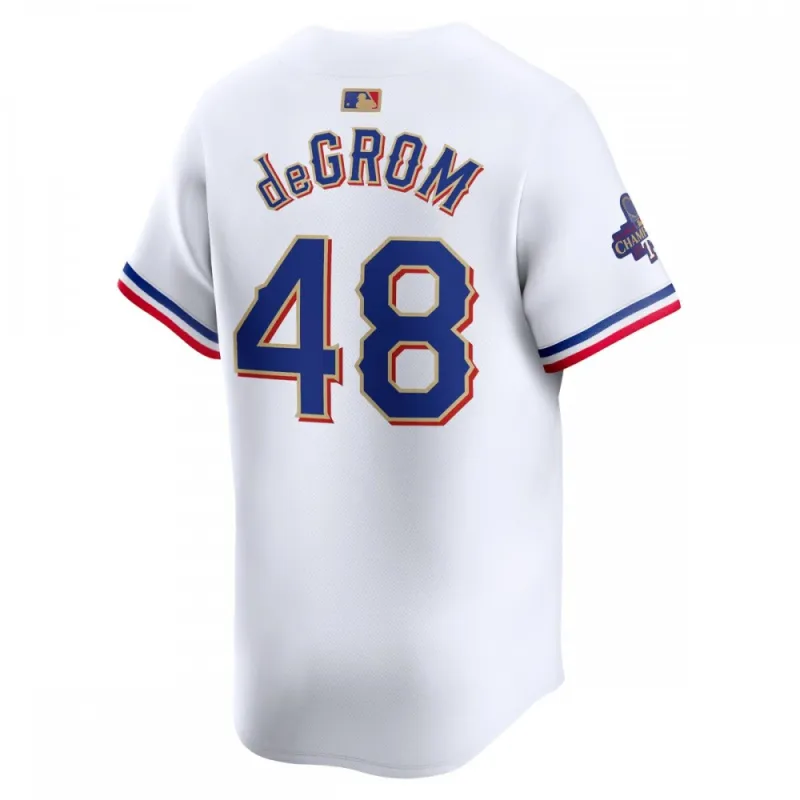 Jacob deGrom Texas Rangers Nike 2024 Gold Collection Limited Player Jersey - Wit