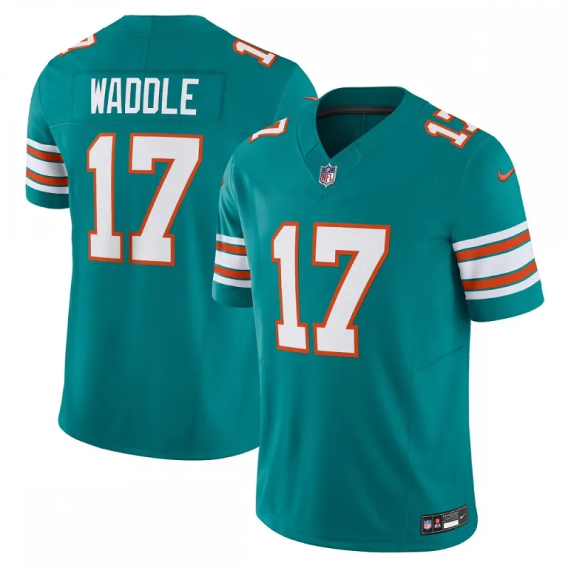 Jaylen Waddle Miami Dolphins Camiseta Nike Vapor F.U.S.E. Limited Alternate 1 - Aqua