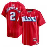 Maglia da giocatore Jazz Chisholm Jr. dei Miami Marlins Nike City Connect Limited - Rossa Jazz Chisholm Jr. Miami Marlins Nike City Connect Limited Player Jersey – Red