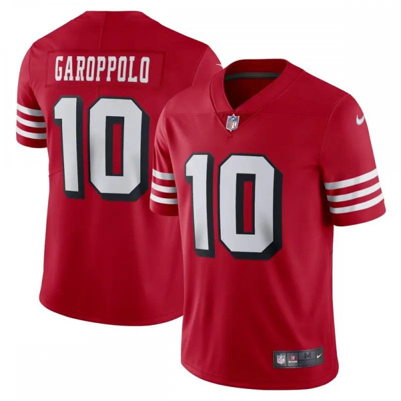 Camiseta alternativa Vapor Limited de Nike de Jimmy Garoppolo, de los San Francisco 49ers – Roja