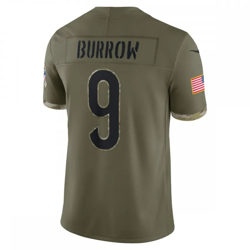 Joe Burrow Cincinnati Bengals Nike 2022 Salute To Service Limited Jersey – Olive