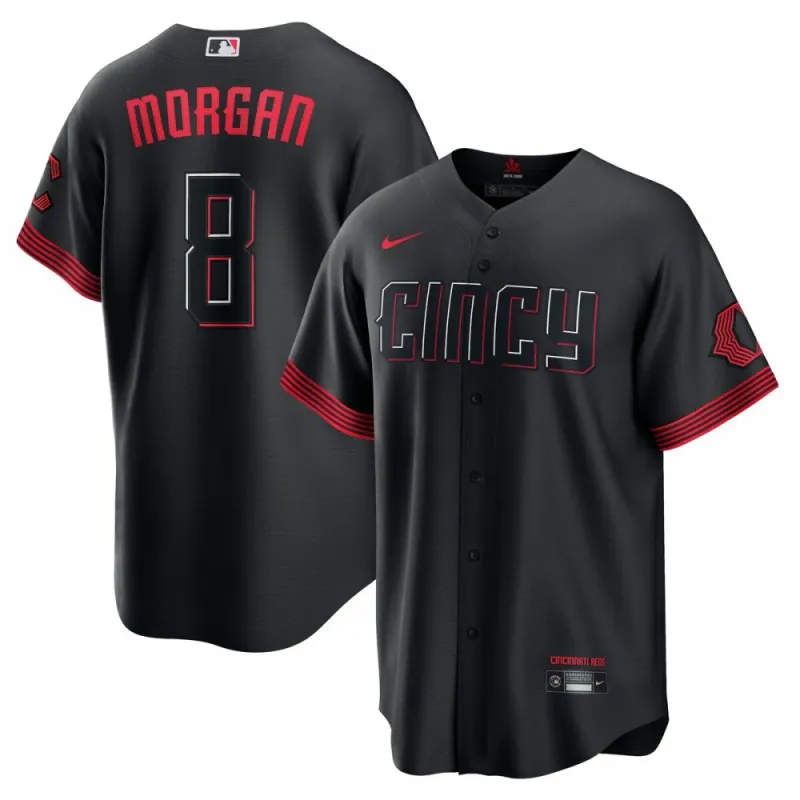 Joe Morgan Cincinnati Reds Nike 2023 City Connect Replica Player Jersey – Black