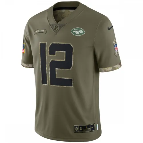 Joe Namath New York Jets Men's 2022 Salute To Service Retired Player Limited Jersey - Olive