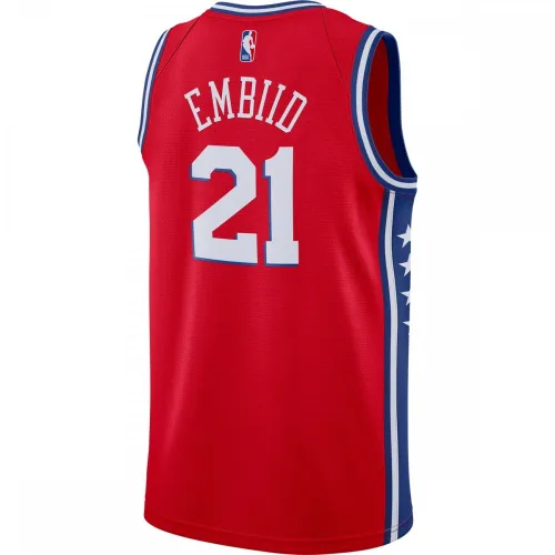 Joel Embiid Philadelphia 76ers Finished Men’s Swingman Jersey Red – Statement Edition