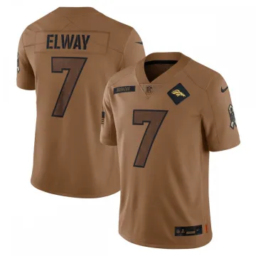 John Elway Denver Broncos Nike 2023 Salute To Service Camisola limitada de jogador reformado - castanho