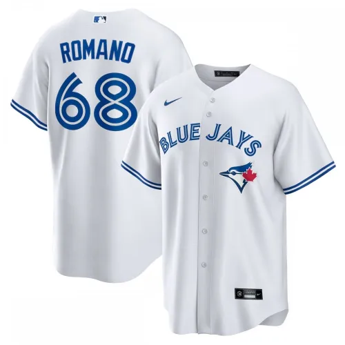 Camiseta de jugador réplica Nike de Jordan Romano (Toronto Blue Jays) - Blanca