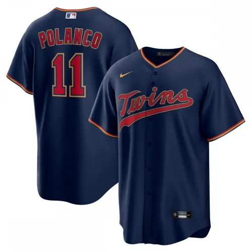 Camiseta réplica alternativa Nike de Jorge Polanco de los Minnesota Twins con el nombre del jugador - Azul marino