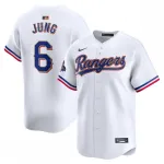 Josh Jung, Texas Rangers, Nike 2024 Gold Collection, limitiertes Spielertrikot – Weiß Josh Jung Texas Rangers Nike 2024 Gold Collection Limited Player Jersey – White