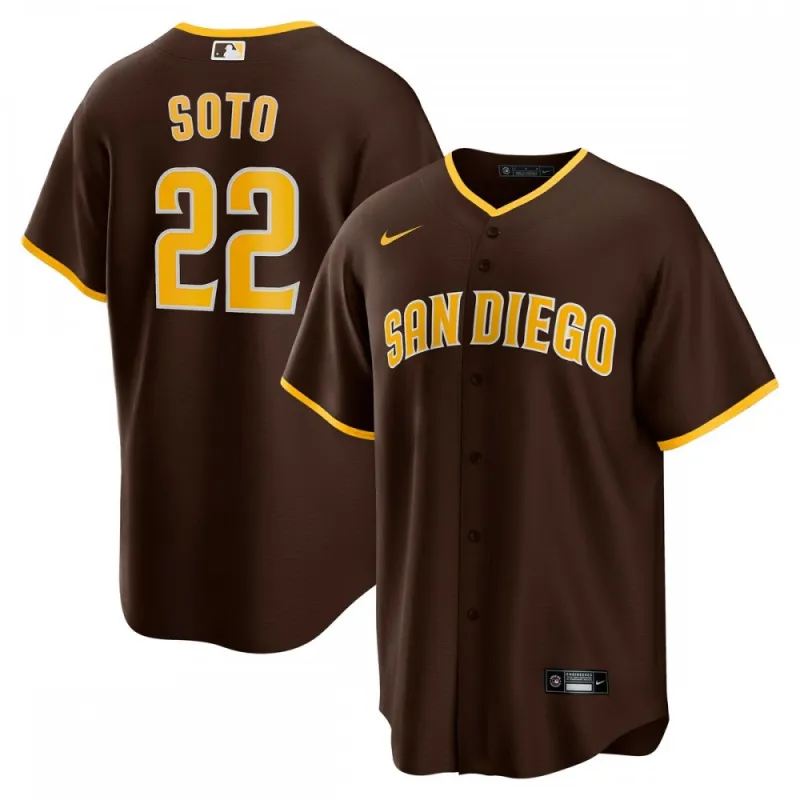 Juan Soto San Diego Padres Nike Road Replica Player Jersey – Brown