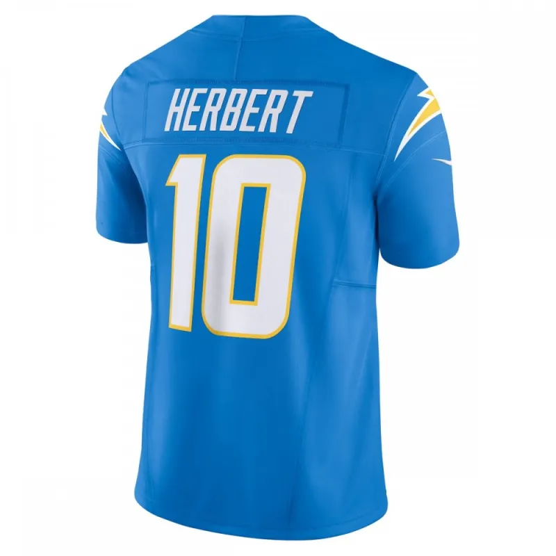 Maglia Nike Vapor F.U.S.E. in edizione limitata di Justin Herbert dei Los Angeles Chargers – Azzurro polvere