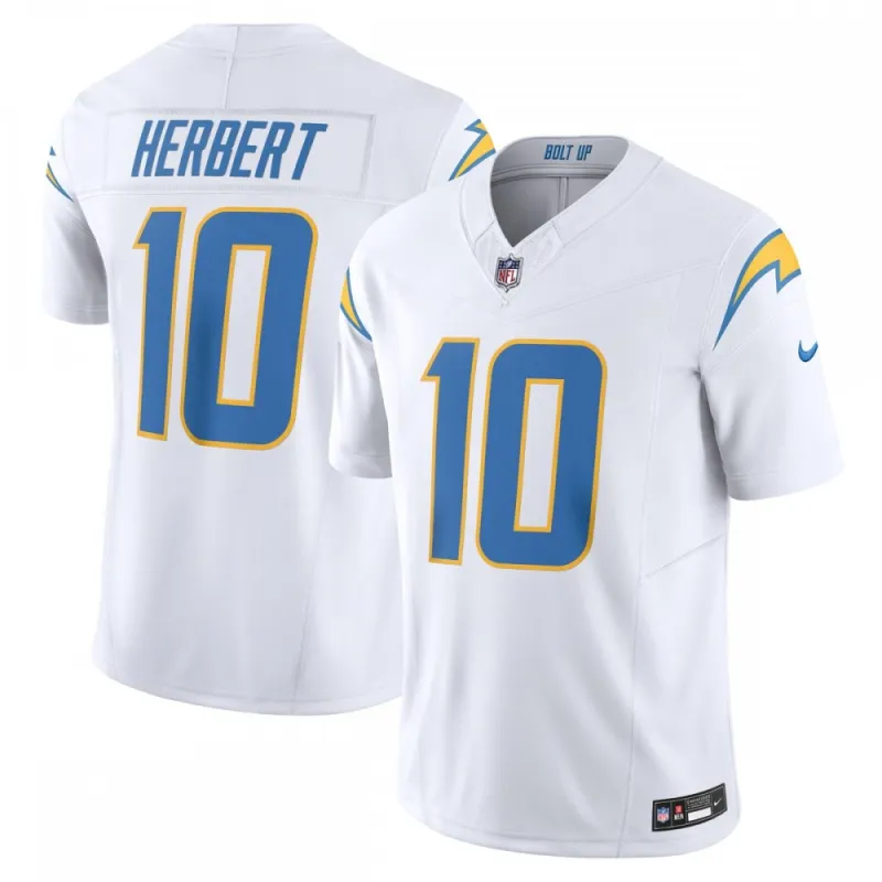 Camisa Nike Vapor F.U.S.E. Limited de Justin Herbert dos Los Angeles Chargers – Branca
