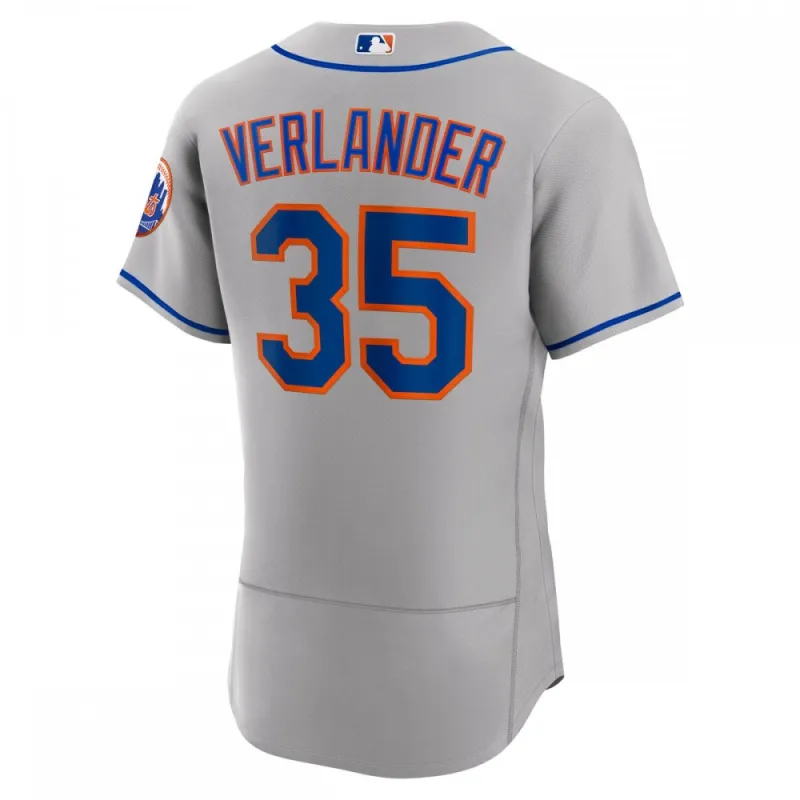 Justin Verlander Nike New York Mets Road Authentic Player Jersey – Gray
