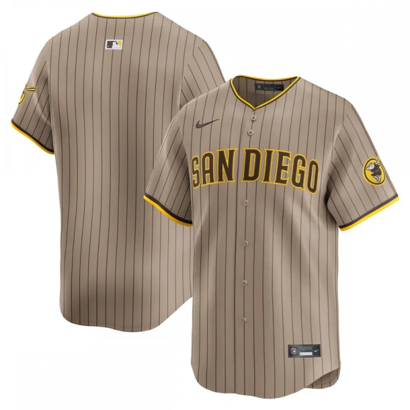 San Diego Padres Nike Alternate Limited Jersey – Khaki