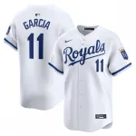 Camisa de jogador Nike Limited para jogos em casa de Maikel Garcia dos Kansas City Royals - Branca Maikel Garcia Kansas City Royals Nike Home Limited Player Jersey – White