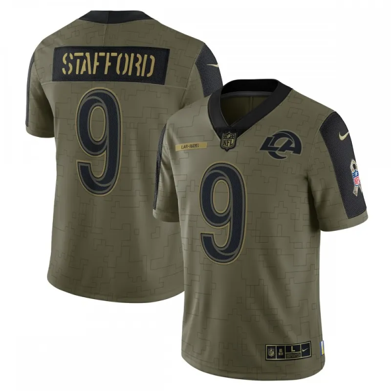 Matthew Stafford Los Angeles Rams Nike 2021 Salute To Service Limited Player Jersey – Olive