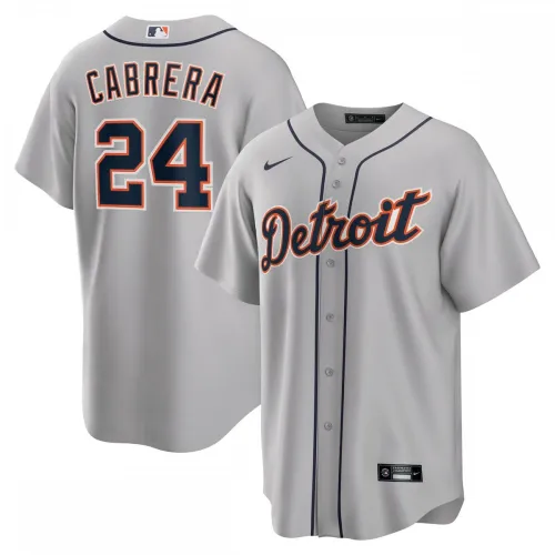 Miguel Cabrera Detroit Tigers Nike Road Replica Player Name Jersey - Gris