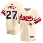 Mike Trout Los Angeles Angels Nike City Connect Limited Player Jersey - Crème Mike Trout Los Angeles Angels Nike City Connect Limited Player Jersey - Cream