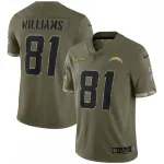 Mike Williams Los Angeles Chargers Nike 2022 Salute To Service Limited Jersey – Olive