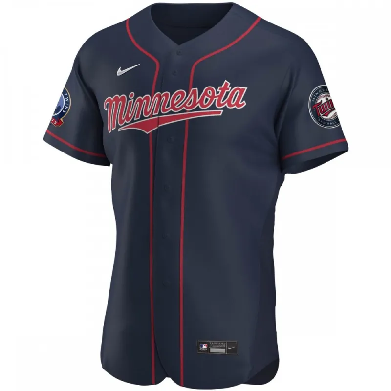 Minnesota Twins Nike 60th Season Alternate Authentic Team Jersey – Navy