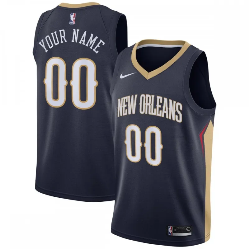 New Orleans Pelicans Nike Swingman Custom Jersey Navy – Icon Edition