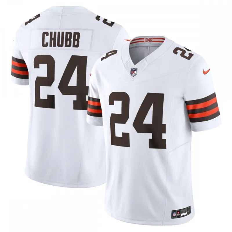 Nick Chubb Cleveland Browns Nike Vapor F.U.S.E. Limited Jersey – White