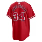 Maglia da gioco alternativa Nike di Noah Syndergaard dei Los Angeles Angels – Rossa