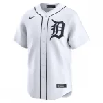 Camisa oficial do Detroit Tigers, modelo Home Limited, da Nike, usada por Parker Meadows – Branca