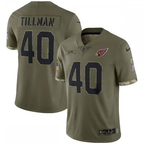 Camisola limitada do jogador reformado Pat Tillman Arizona Cardinals para homem 2022 Salute To Service - Olive