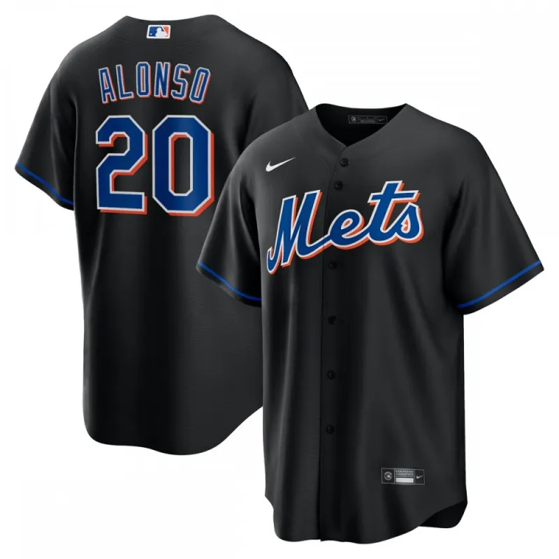 Pete Alonso New York Mets Nike 2022 Alternate Replica Player Jersey – Black