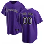 Colorado Rockies Nike Alternate Replica Custom Jersey – Purple