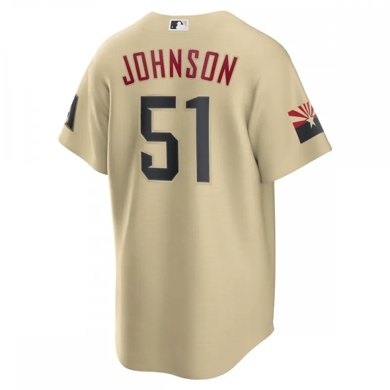 Randy Johnson Arizona Diamondbacks Nike City Connect Replica Player Jersey – Sand