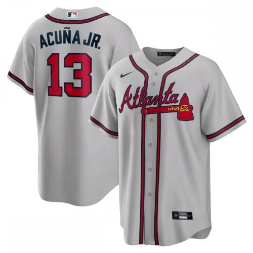 Ronald Acuna Jr. Atlanta Braves Nike Road Fan edition Player Name Jersey - Gray