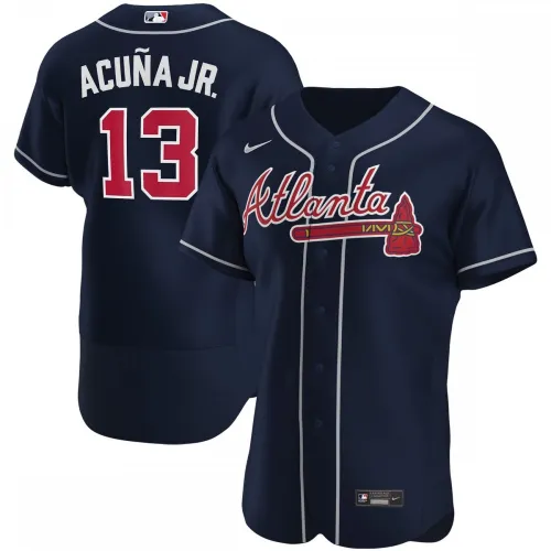 Maillot de joueur authentique Nike « Alternate » de Ronald Acuña Jr. (Atlanta Braves) - Bleu marine