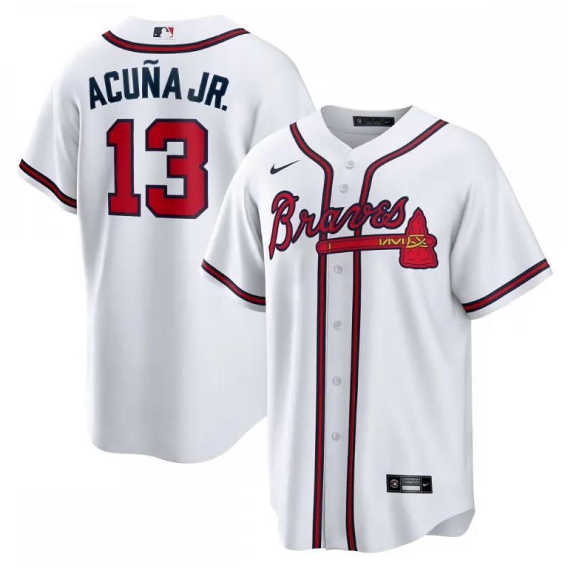Ronald Acuna Jr. Atlanta Braves Nike Home Fan edition Player Name Jersey – White