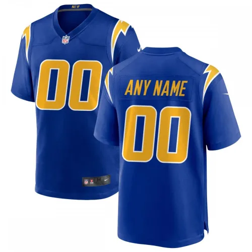 Maglia da gioco personalizzata alternativa Nike dei Los Angeles Chargers - Blu reale