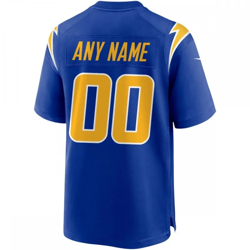 Maglia da gioco personalizzata alternativa Nike dei Los Angeles Chargers - Blu reale