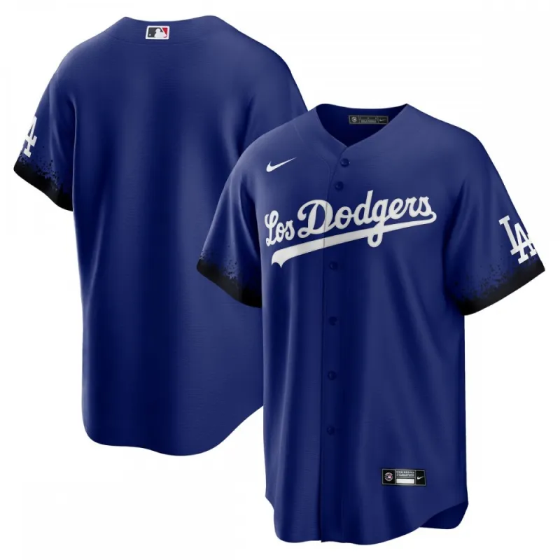 Camisa de fã Nike 2021 City Connect dos Los Angeles Dodgers – Azul-real