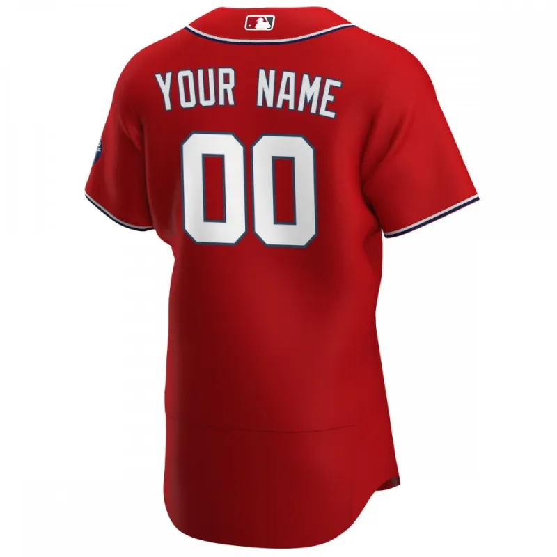 Washington Nationals Nike Alternate Authentic Custom Patch Jersey – Scarlet