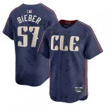 Shane Bieber Cleveland Guardians Nike 2024 City Connect Limited Jersey - Marinha Shane Bieber Cleveland Guardians Nike 2024 City Connect Limited Jersey - Navy