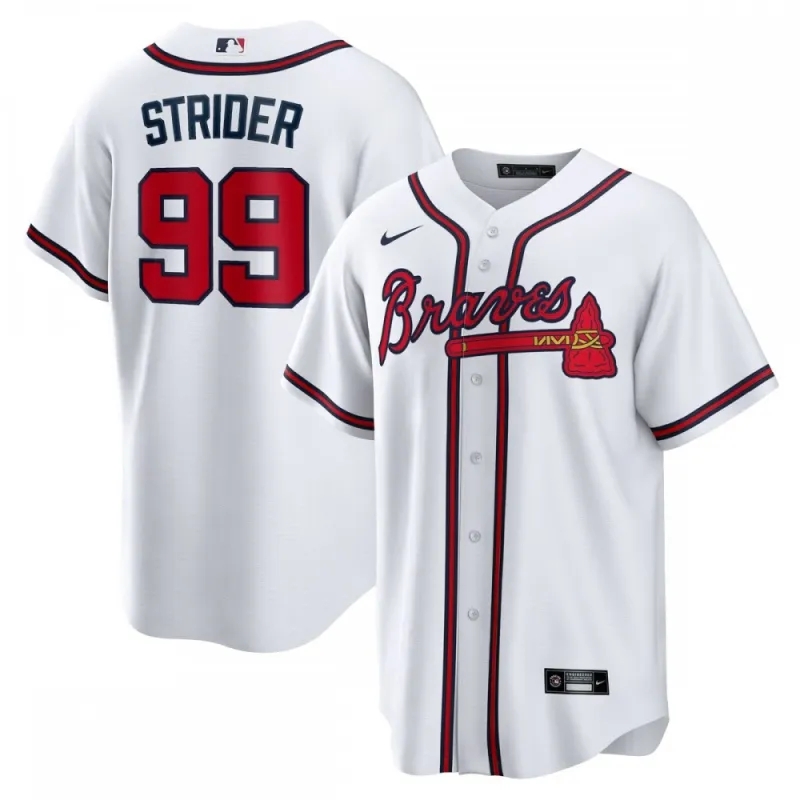 Spencer Strider Atlanta Braves Nike Replica Player Jersey - Wit